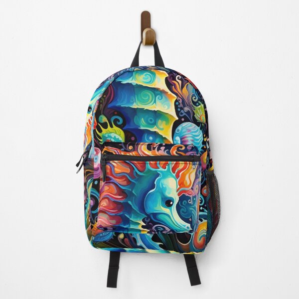 Item preview, colorful psychedelic seahorse print designed and sold by dcrc.