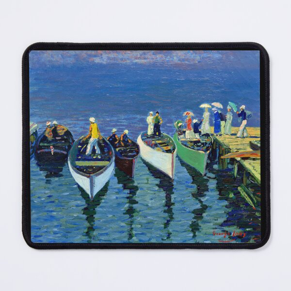 Item preview, Holiday on the Hudson, People & Rowboats on a Summer's Day 1912 George Luks designed and sold by RocketshipRetro.