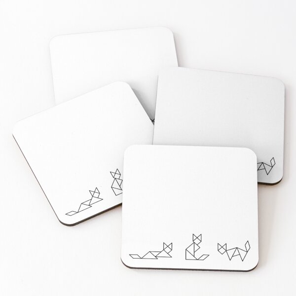 Item preview, Black Geometric Outline Cats designed and sold by coffeeandwalnut.