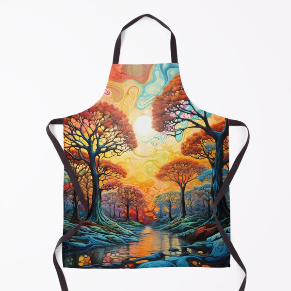 Item preview, colorful psychedelic trees print designed and sold by dcrc.