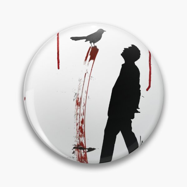 Item preview, Man Bird Red Black "Solitude in Silhouette - Red Accents" designed and sold by DeDesign Collective.