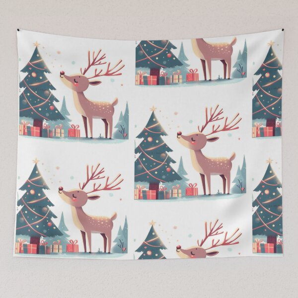Item preview, Happy Reindeer Admiring Their Christmas Tree  designed and sold by Star-Fragment.