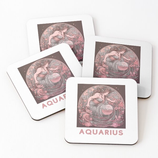 Item preview, Aquarius Zodiac- Horescope/SunSign Theme on white bg designed and sold by CosmicNook1.