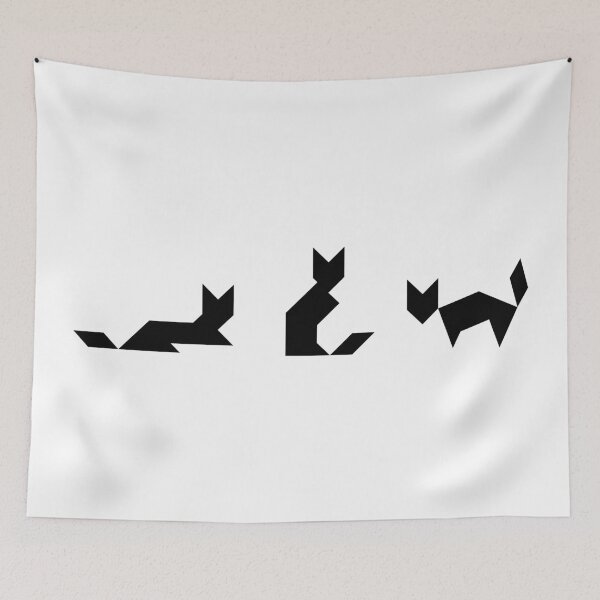 Item preview, Black Geometric Cats designed and sold by coffeeandwalnut.