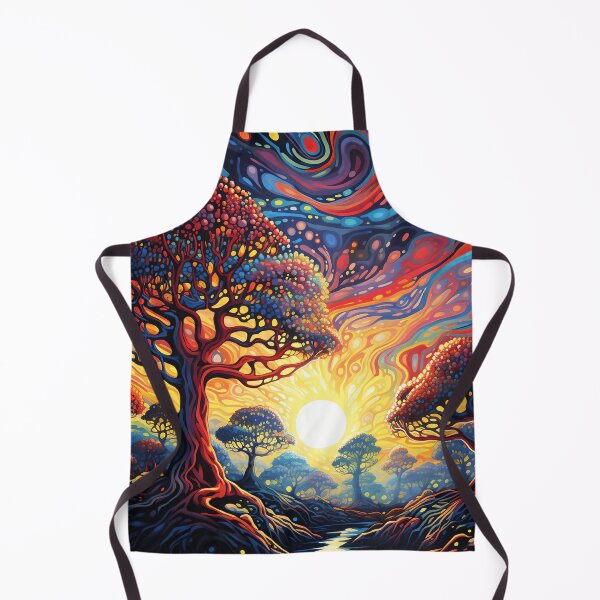 Item preview, colorful psychedelic trees print designed and sold by dcrc.