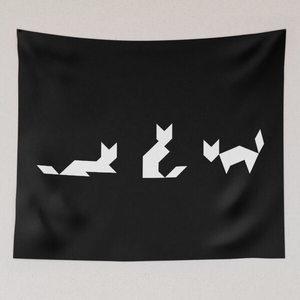 Item preview, White Geometric Cats designed and sold by coffeeandwalnut.
