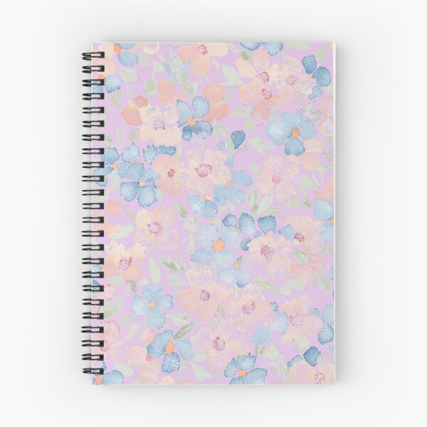 Item preview, Blues and pinks floral. Lilac background designed and sold by MoisOneOffs.