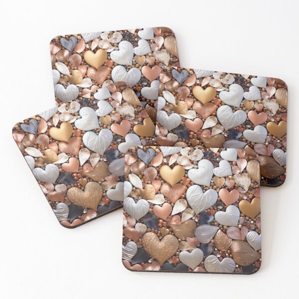 Item preview, Metallic heart abstract design print designed and sold by dcrc.