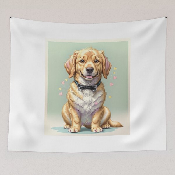 Item preview, Creative Golden retriever colorful illustration artwork designed and sold by Tio-Tecun.
