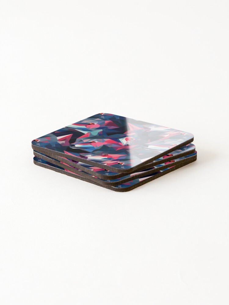 Thumbnail 4 of 5, Coasters (Set of 4), Wolves Geometric Pattern Abstract Animals designed and sold by LynZorHome.