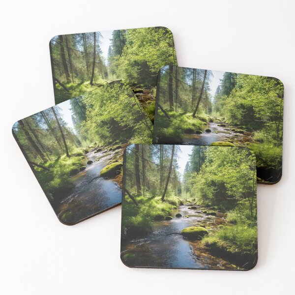 Item preview, A small river deep in a green forest designed and sold by lokirick.