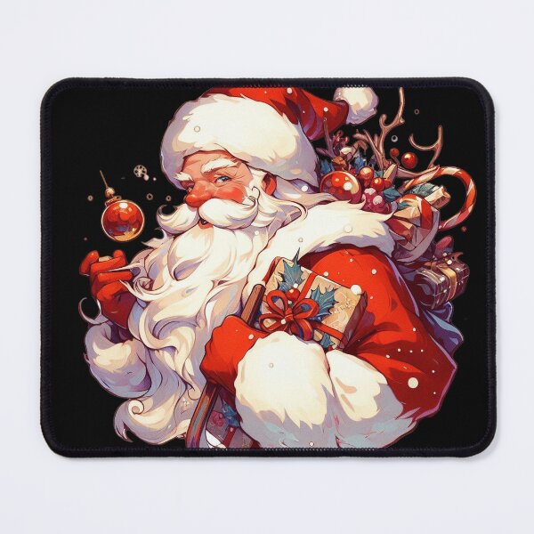 Artikelvorschau, Weihnachtsmann lächelt verspielter Weihnachtsmann zu Weihnachten, digitale Illustration | Frohe Weihnachten! entworfen und verkauft von FestivePalette.
