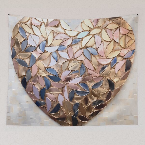 Item preview, metallic heart abstract design print designed and sold by dcrc.