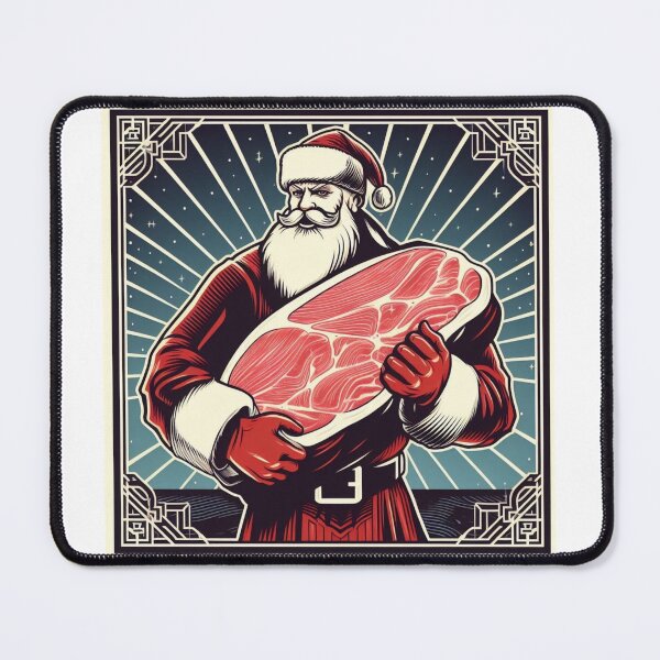 Item preview, Santa's Secret Cravings: The Meat-Loving Santa designed and sold by HeadTurningArt.