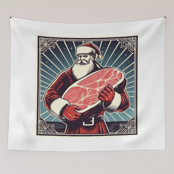Item preview, Santa's Secret Cravings: The Meat-Loving Santa designed and sold by HeadTurningArt.