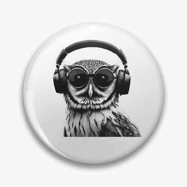 Item preview, Owl with headphones designed and sold by KarakitAI.