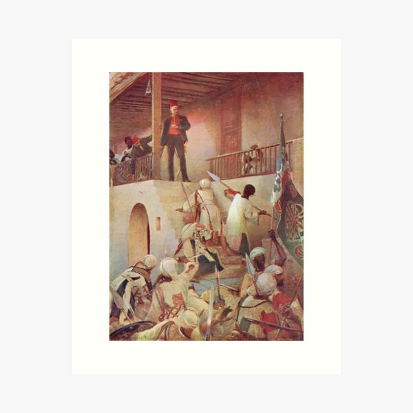 Vista previa del artículo con la obra «Muerte del general Gordon en Khartoum 1885», diseñado y vendido por artfromthepast.