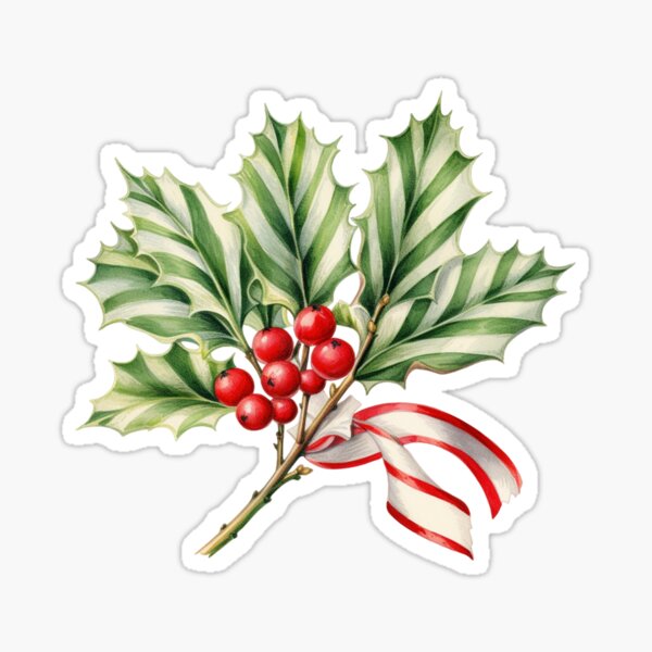 Item preview, Christmas Green Holly Branch designed and sold by My-Magic-World.