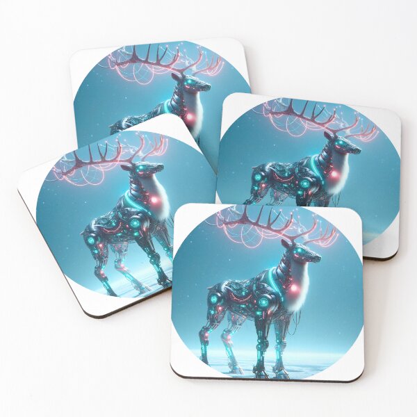 Item preview, Arctic Cyborg - Neon Reindeer designed and sold by MrAI-Store.