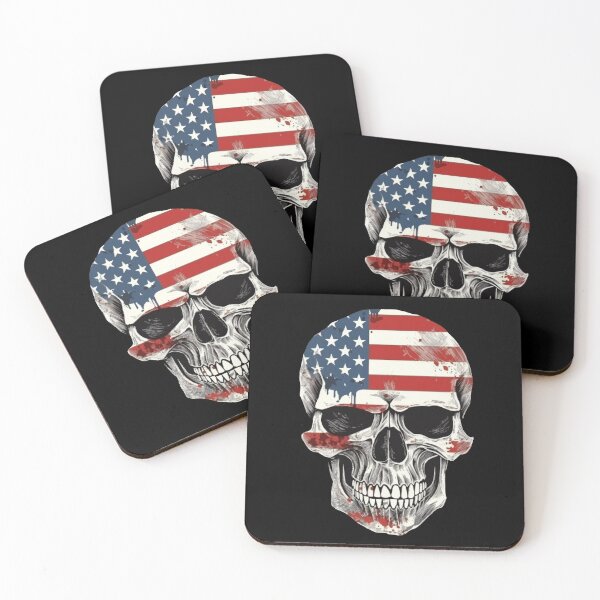 Item preview, Patriotic Skull with American Flag designed and sold by Anastasiia Yurevych.