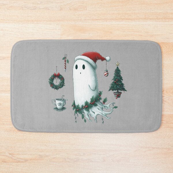 Item preview, Cute Ghost wearing Santa's Hat, Christmas Ghost with Santa Cap, Santa Claus Ghost Funny Cute Christmas Illustration designed and sold by FestivePalette.