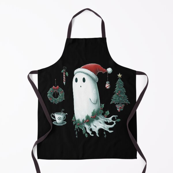 Item preview, Cute Ghost wearing Santa's Hat, Christmas Ghost with Santa Cap, Santa Claus Ghost Funny Cute Christmas Illustration designed and sold by FestivePalette.