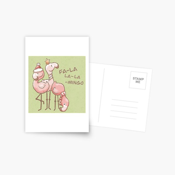 Item preview, Christmas Flamingos, Fa-la-la-la-mingo designed and sold by BeeAndClover.