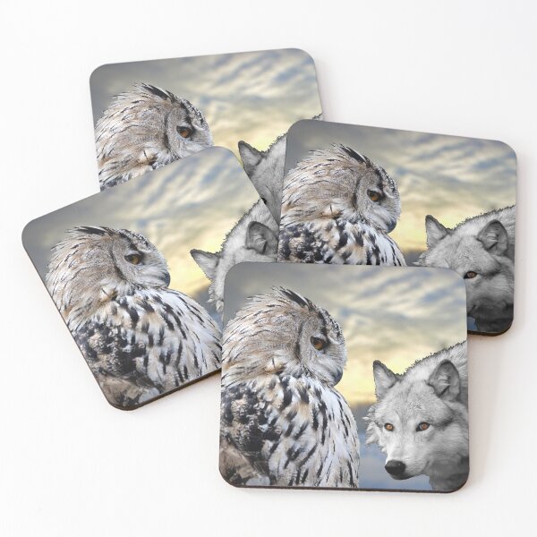 Item preview, wolves and owls designed and sold by johnnyssandart.