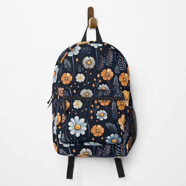 Item preview, Flower Pattern, Blue and Orange 2D designed and sold by purelypatterns.