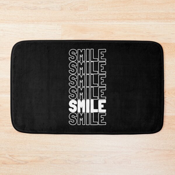 Item preview, Smile - Inspirational Repeating Text Outline - White Text, Dark Background designed and sold by thebigleebowski.