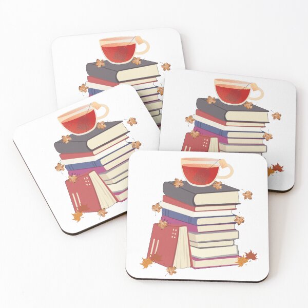Item preview, Books and tea with autumn leaves designed and sold by Created by Aia.