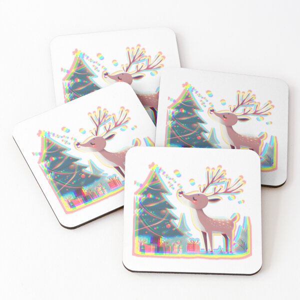 Item preview, Trippy Rudolph and His Christmas Tree - No Background - Chromatic Aberration designed and sold by Star-Fragment.
