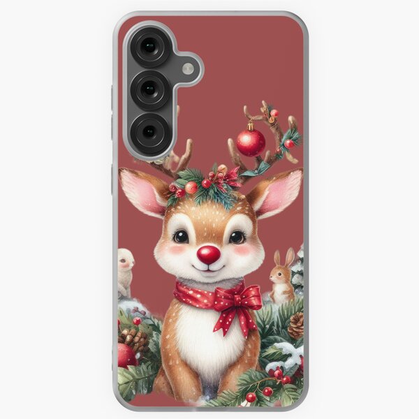 Item preview, Baby Reindeer Small Rudolf the Red Nose Reindeer | Cute Christmas Drawing Reindeer Digital Illustration designed and sold by FestivePalette.