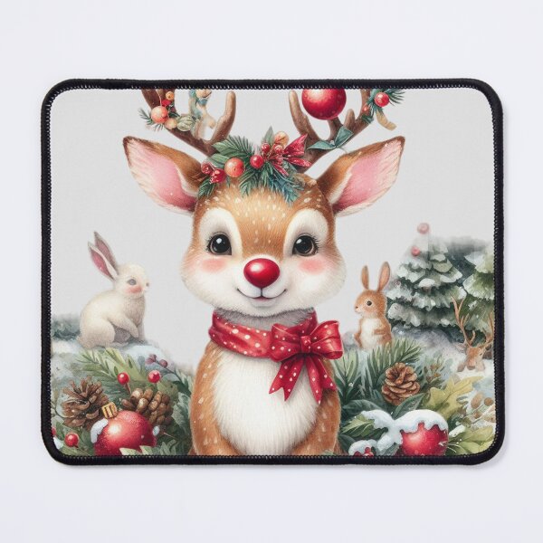 Item preview, Baby Reindeer Small Rudolf the Red Nose Reindeer | Cute Christmas Drawing Reindeer Digital Illustration designed and sold by FestivePalette.
