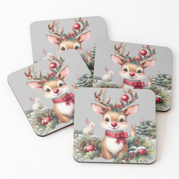 Item preview, Baby Reindeer Small Rudolf the Red Nose Reindeer | Cute Christmas Drawing Reindeer Digital Illustration designed and sold by FestivePalette.