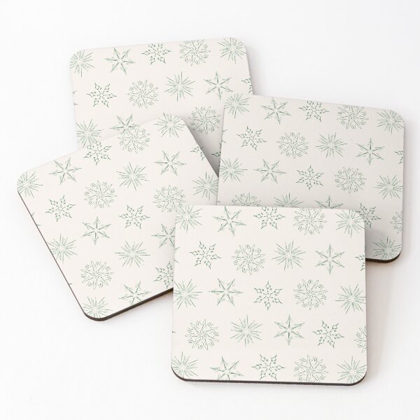 Item preview, Nordic Stars & Snowflakes | Abstract Drawings | Green on Neutral designed and sold by Menega  Sabidussi.