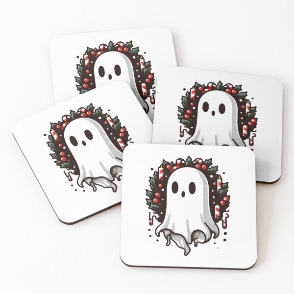 Item preview, Cute Christmas Ghost A Christmas Carol, Mistletoe Christmas Ghost with Santa Cap, Santa Claus Ghost Funny Cute Christmas Illustration designed and sold by FestivePalette.