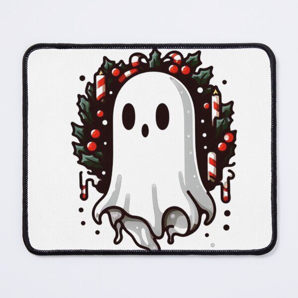 Item preview, Cute Christmas Ghost A Christmas Carol, Mistletoe Christmas Ghost with Santa Cap, Santa Claus Ghost Funny Cute Christmas Illustration designed and sold by FestivePalette.