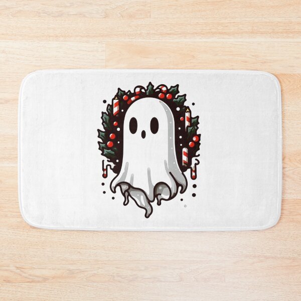 Item preview, Cute Christmas Ghost A Christmas Carol, Mistletoe Christmas Ghost with Santa Cap, Santa Claus Ghost Funny Cute Christmas Illustration designed and sold by FestivePalette.