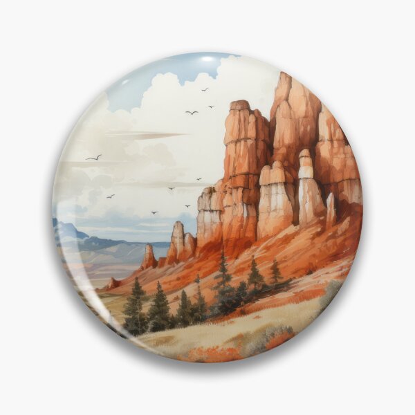 Item preview, Bryce Canyon, Utah Nature , watercolor, vintage, grunge style designed and sold by KaurisDigital.
