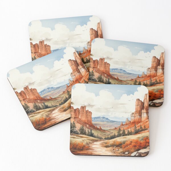 Item preview, Bryce Canyon, Utah Nature , watercolor, vintage, grunge style designed and sold by Kaurisdigital.