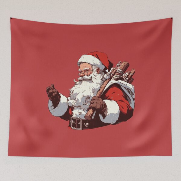 Item preview, Metalhead Santa Claus Hardcore Rock Tough Santa Christmas Drawing Santa Digital Illustration | Merry Christmas designed and sold by FestivePalette.