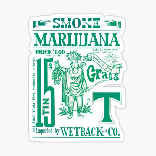 Vintage Marijuana Design Sticker