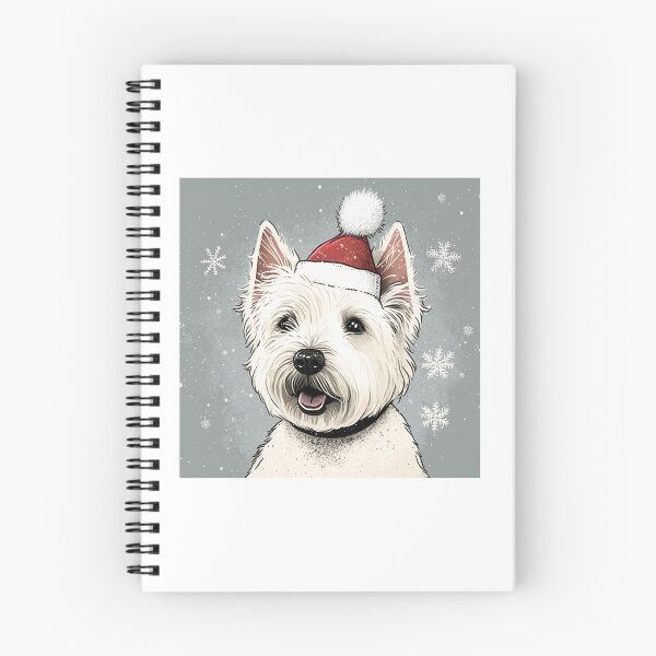 Artikelvorschau, Ein fröhlicher West Highland White Terrier mit Weihnachtsmütze entworfen und verkauft von naturemenagerie.