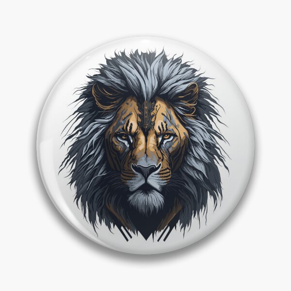 Item preview, Gray Lion head with dark colors designed and sold by MamikonarsRB.