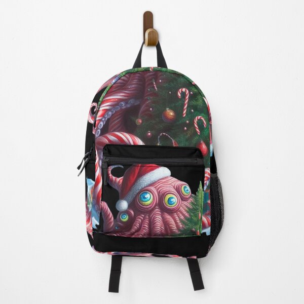 Item preview, Quirky Christmas Illustration, Surrealistic Octopus in Christmas with Christmas Tree Celebrating Christmas, Santa Claus Octopus, Surrealism Funny Christmas Art Weird Christmas Art designed and sold by FestivePalette.