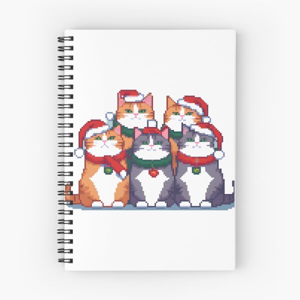 Aperçu de l'œuvre PixelArt Mignons Petits Chats Noel Choir créée et vendue par BKPrintDesing.