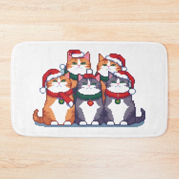 Item preview, PixelArt Cute Little Cats Noel Choir designed and sold by BKPrintDesing.