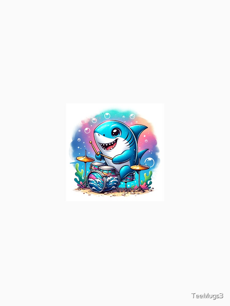 Thumbnail 7 of 7, Essential T-Shirt, Shark Drummer designed and sold by TeeMugs3.