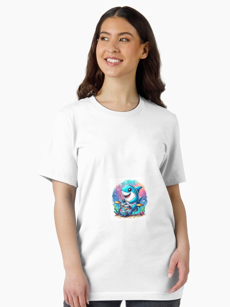 Thumbnail 2 of 7, Essential T-Shirt, Shark Drummer designed and sold by TeeMugs3.